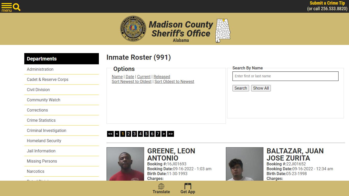 Inmate Roster (941) - Madison County Sheriff's Office Alabama