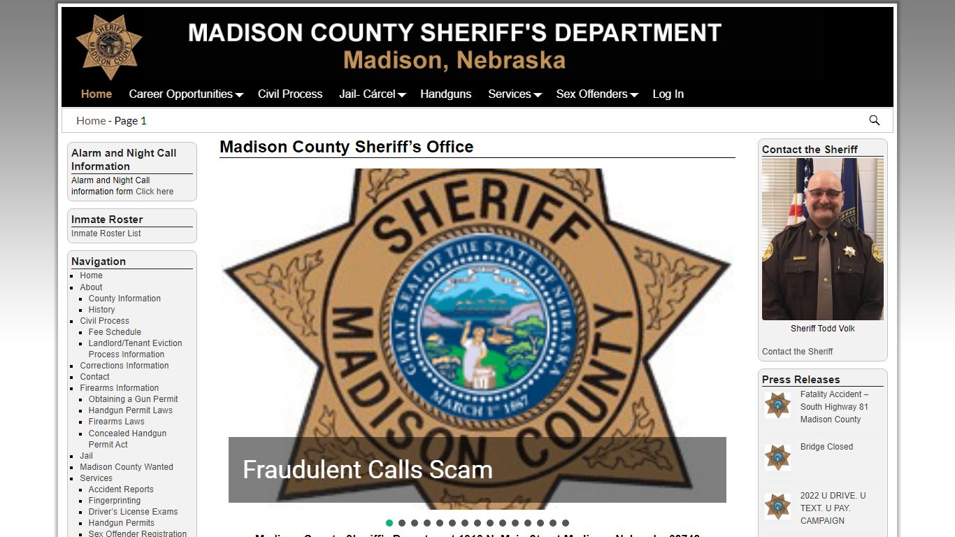 Madison County Sheriff's Office - MADISON COUNTY SHERIFF'S DEPARTMENT