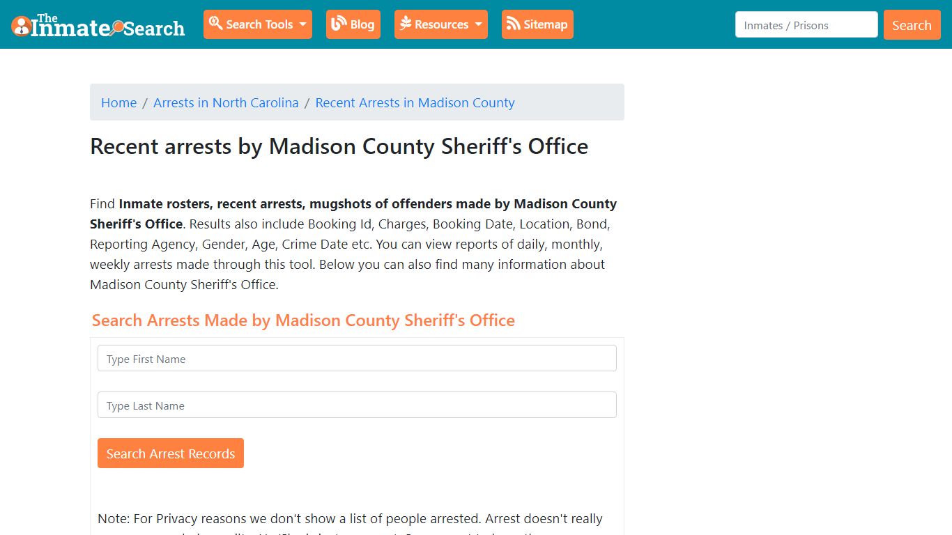 Recent arrests by Madison County Sheriff's Office